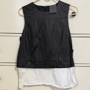 Elegant Black and White Sleeveless Blouse
